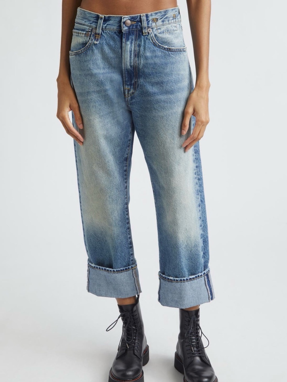 R13 R13 Cuffed X-Boyfriend Jeans - Jasper